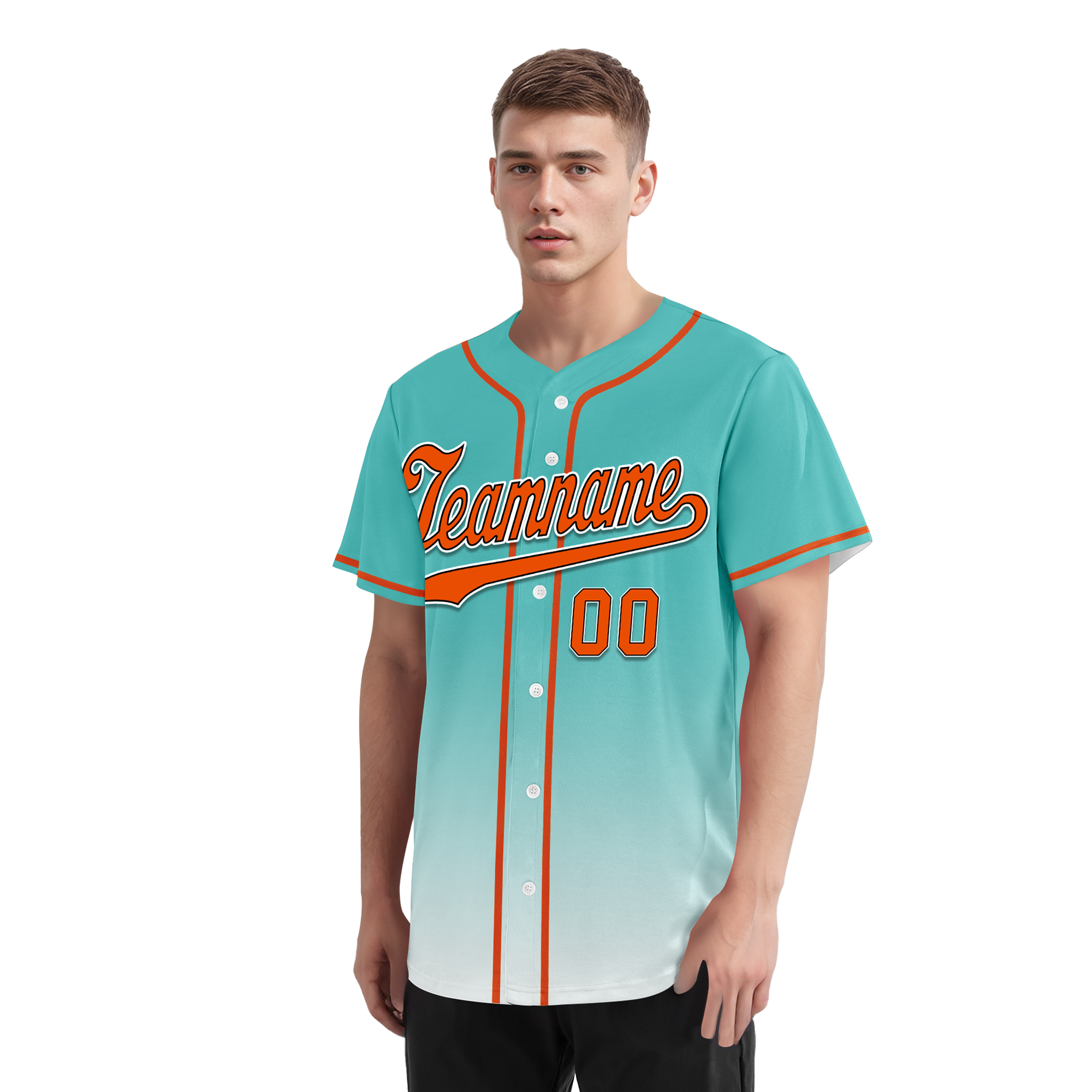 Custom Cyan White Fade Fashion Personalized Authentic Baseball Jersey BSBJ01-D0a70e8