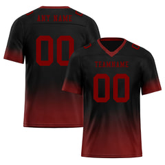 Custom Black Red Fade Fashion Personalized Authentic Football Jersey FBJ02-D06082