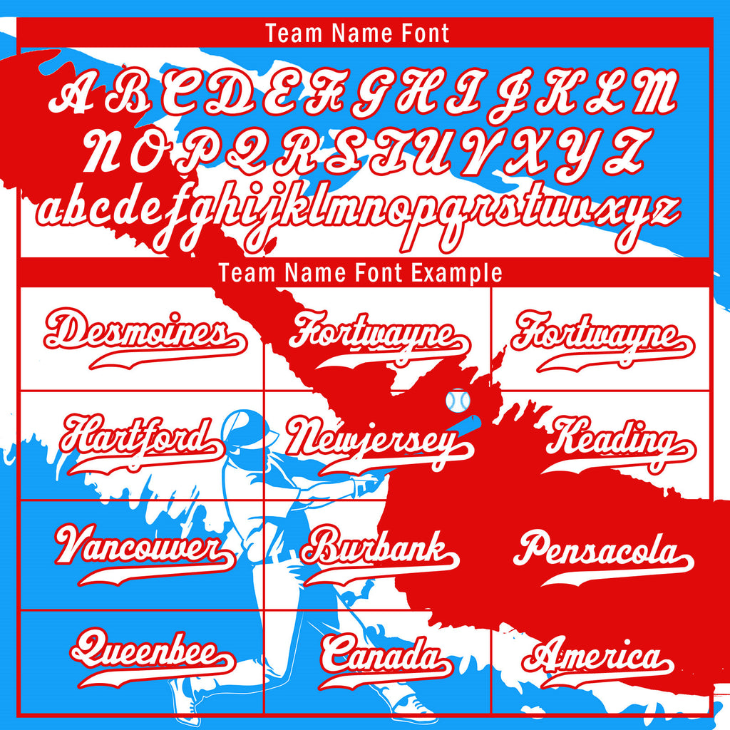 Custom Blue White Fiery Red Puerto Rico Flag Personalized Authentic Baseball Jersey BSBJ01-E06022-4