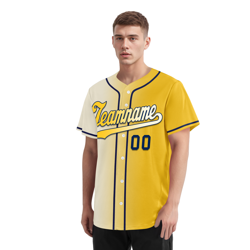 Custom White Yellow Gradient Fashion Personalized Authentic Baseball Jersey BSBJ01-D0a709f