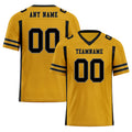 Custom Black Yellow Striped Sleeves Personalized Authentic Football Jersey FBJ02-D06063