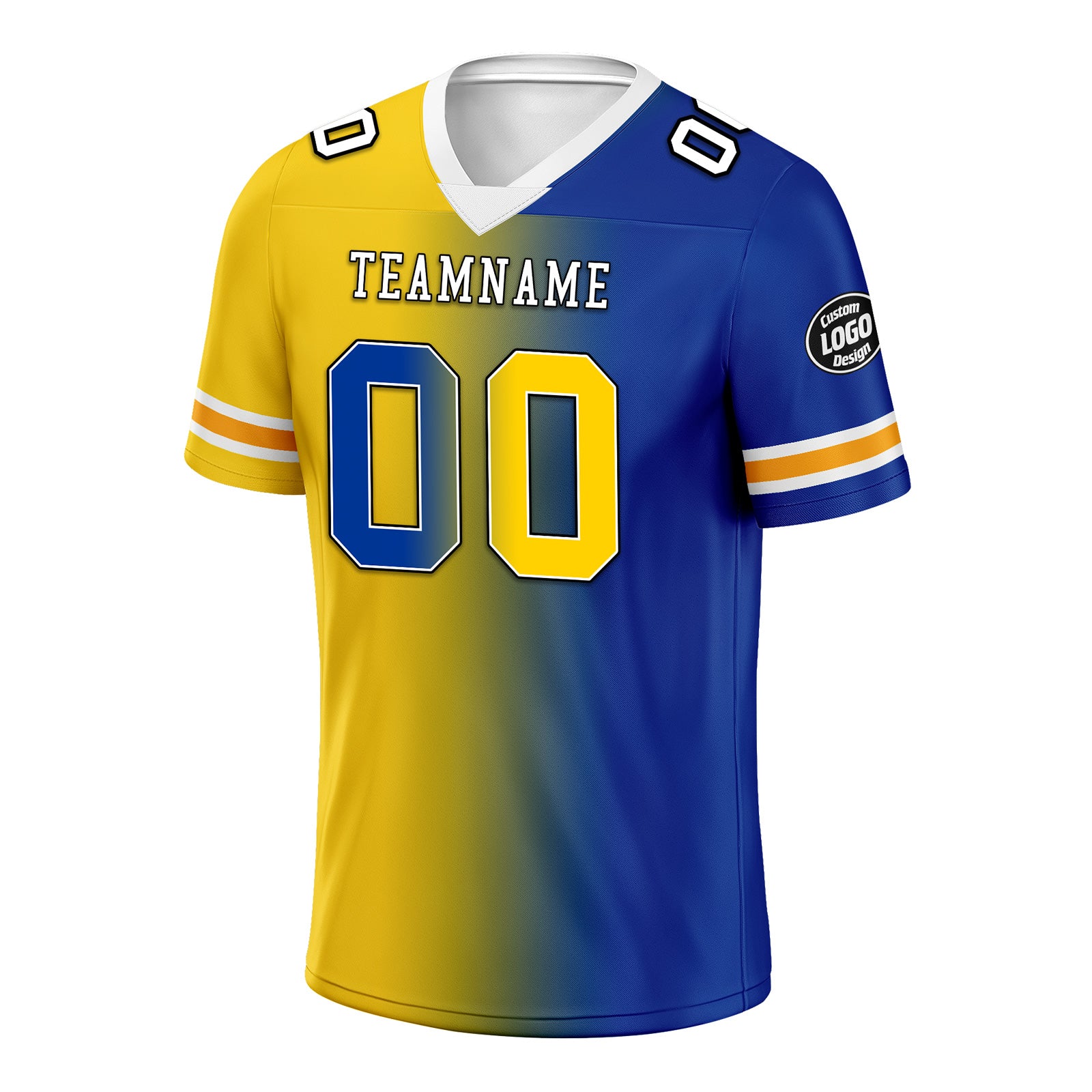 Custom Yellow Blue California Personalized Authentic Football Jersey FBJ02-D028017-8