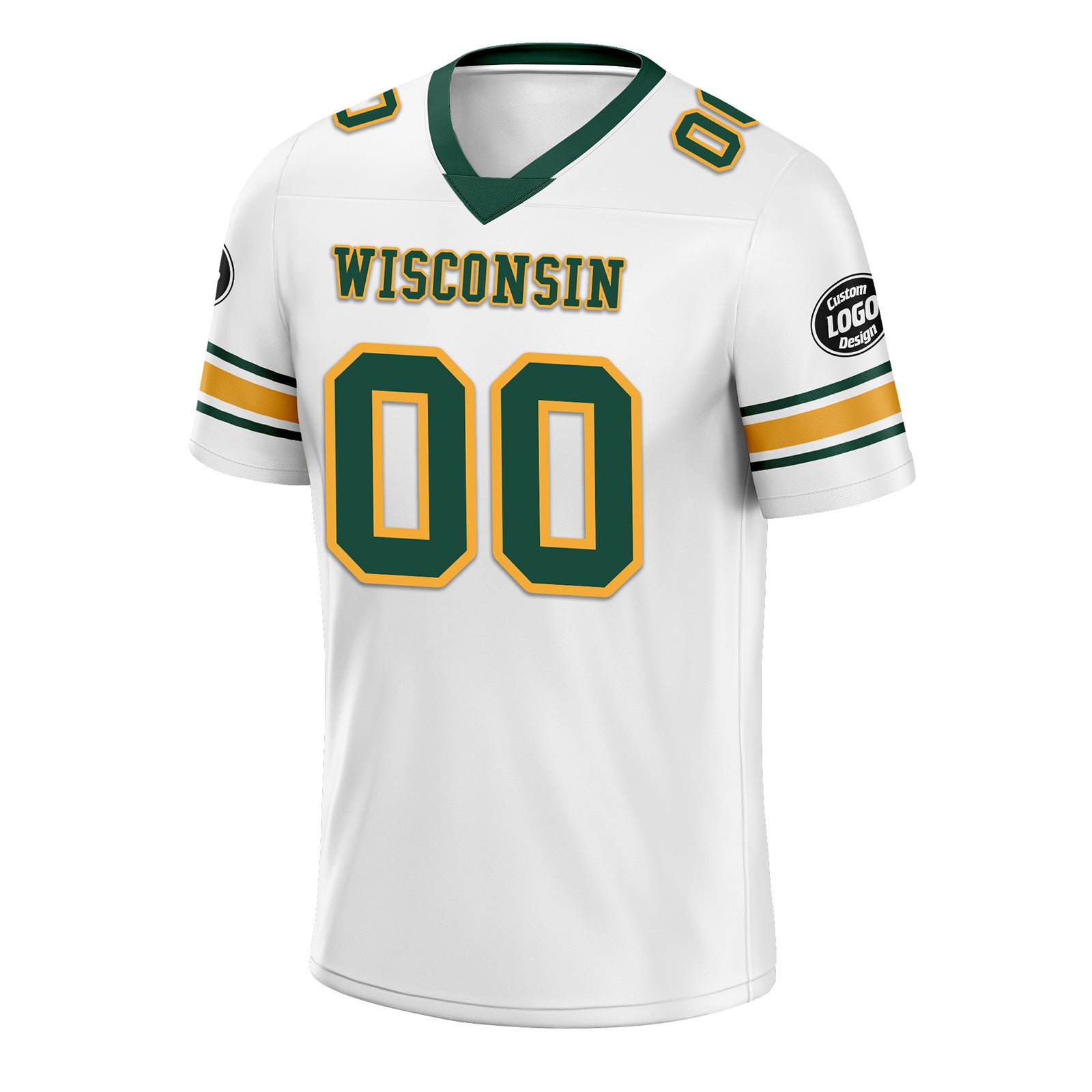 Custom White Green Wisconsin Personalized Authentic Football Jersey FBJ02-D020256-7