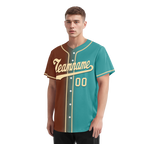 Custom Brown Cyan Gradient Fashion Personalized Authentic Baseball Jersey BSBJ01-D0a7088
