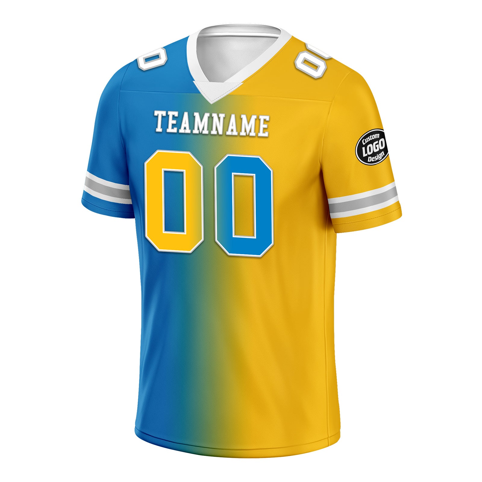 Custom Yellow Blue California Personalized Authentic Football Jersey FBJ02-D028017-27