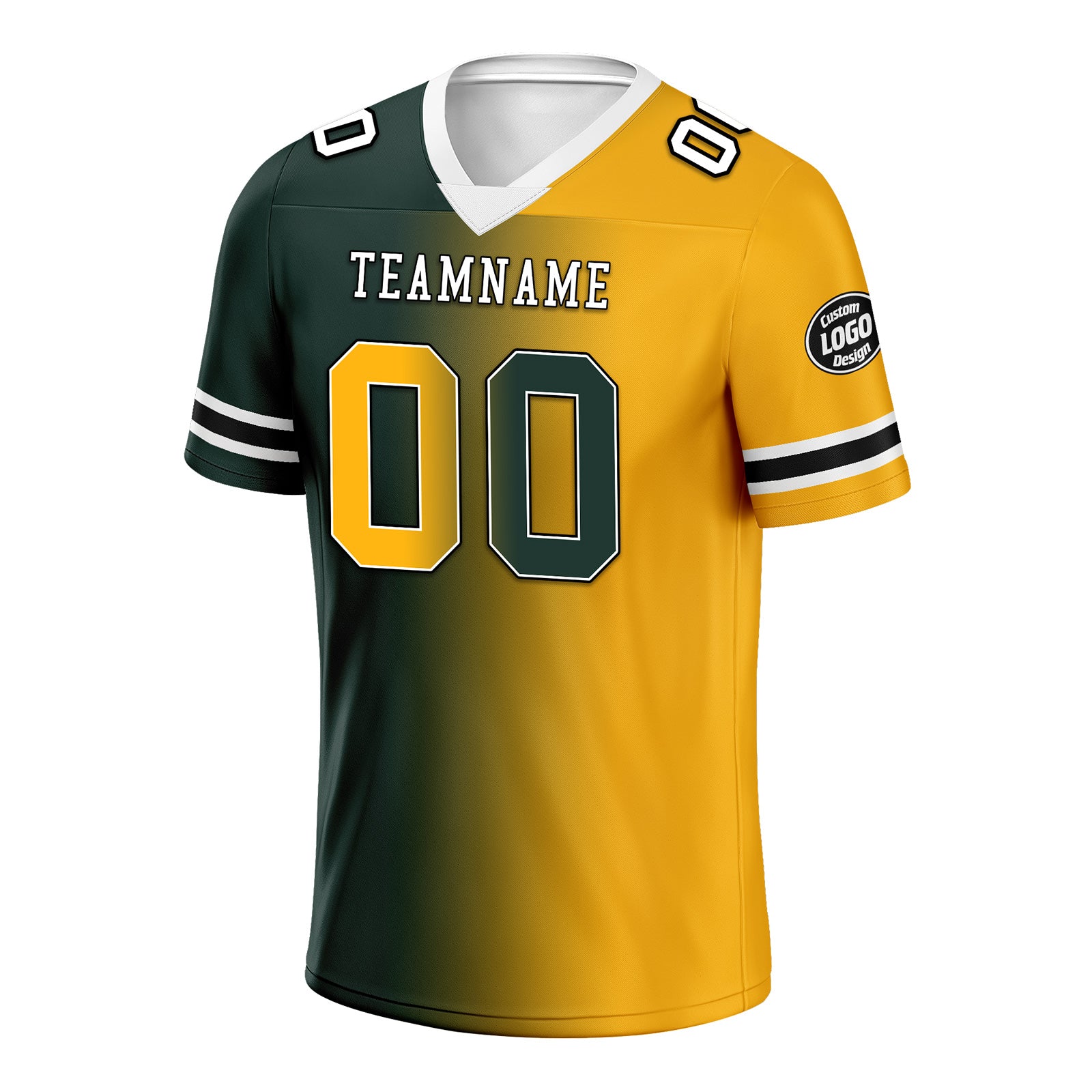 Custom Yellow Green Wisconsin Personalized Authentic Football Jersey FBJ02-D028017-7