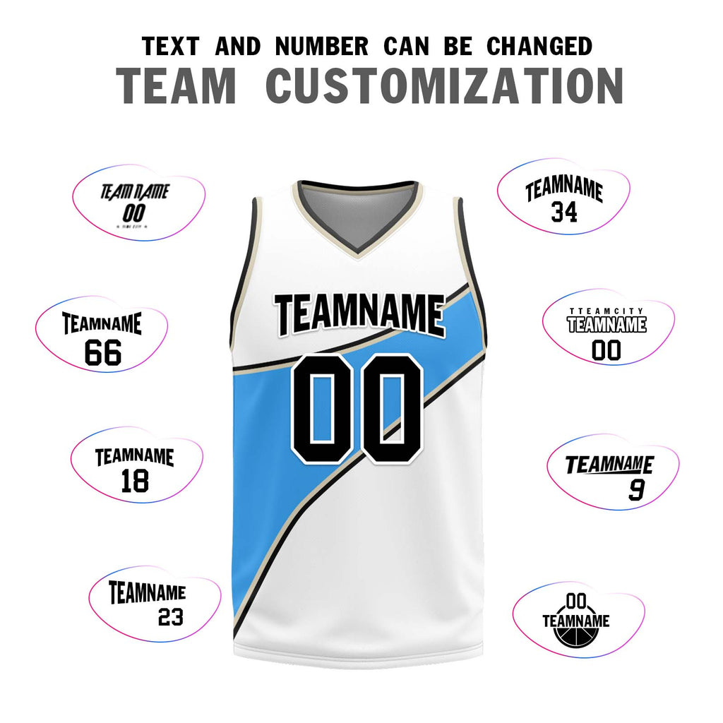 Custom Blue White Atlanta City Edition Personalized Reversible Basketball Set Sports Basketball Jersey BBJ01R-D0610-1