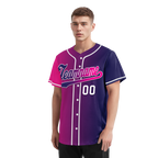 Custom Pink Blue Gradient Fashion Personalized Authentic Baseball Jersey BSBJ01-D0a7aab
