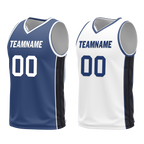 Custom Blue White Classic Style Reversible Basketball Uniform Personalized Ordinary BBJR-D017053
