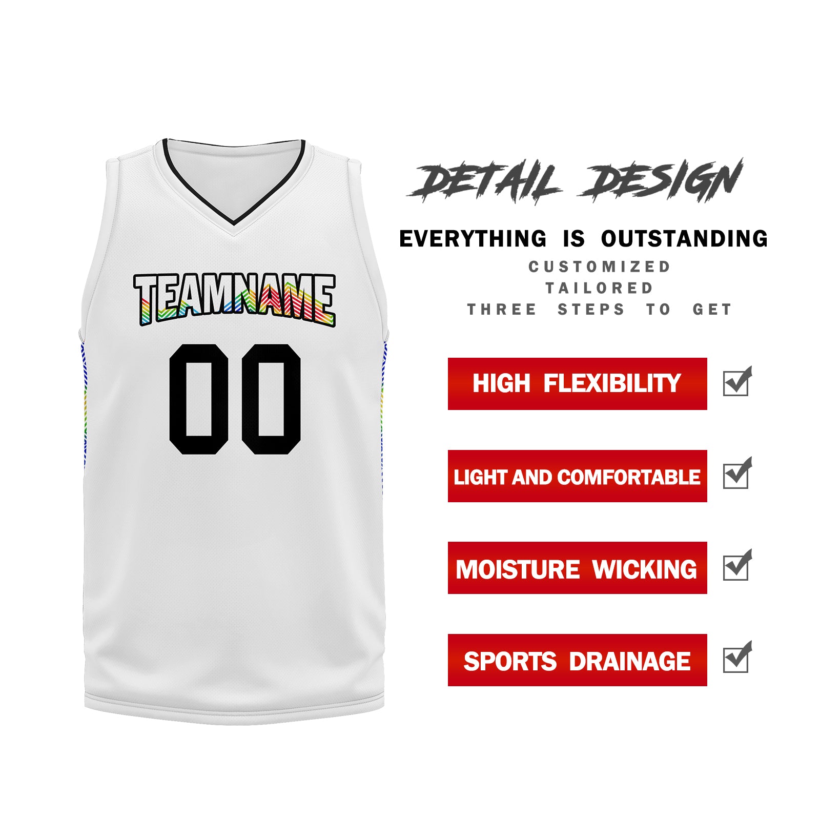Custom White Rainbow City Edition Personalized Sports Uniform Authentic Basketball Jersey BBJ01-D06101-8