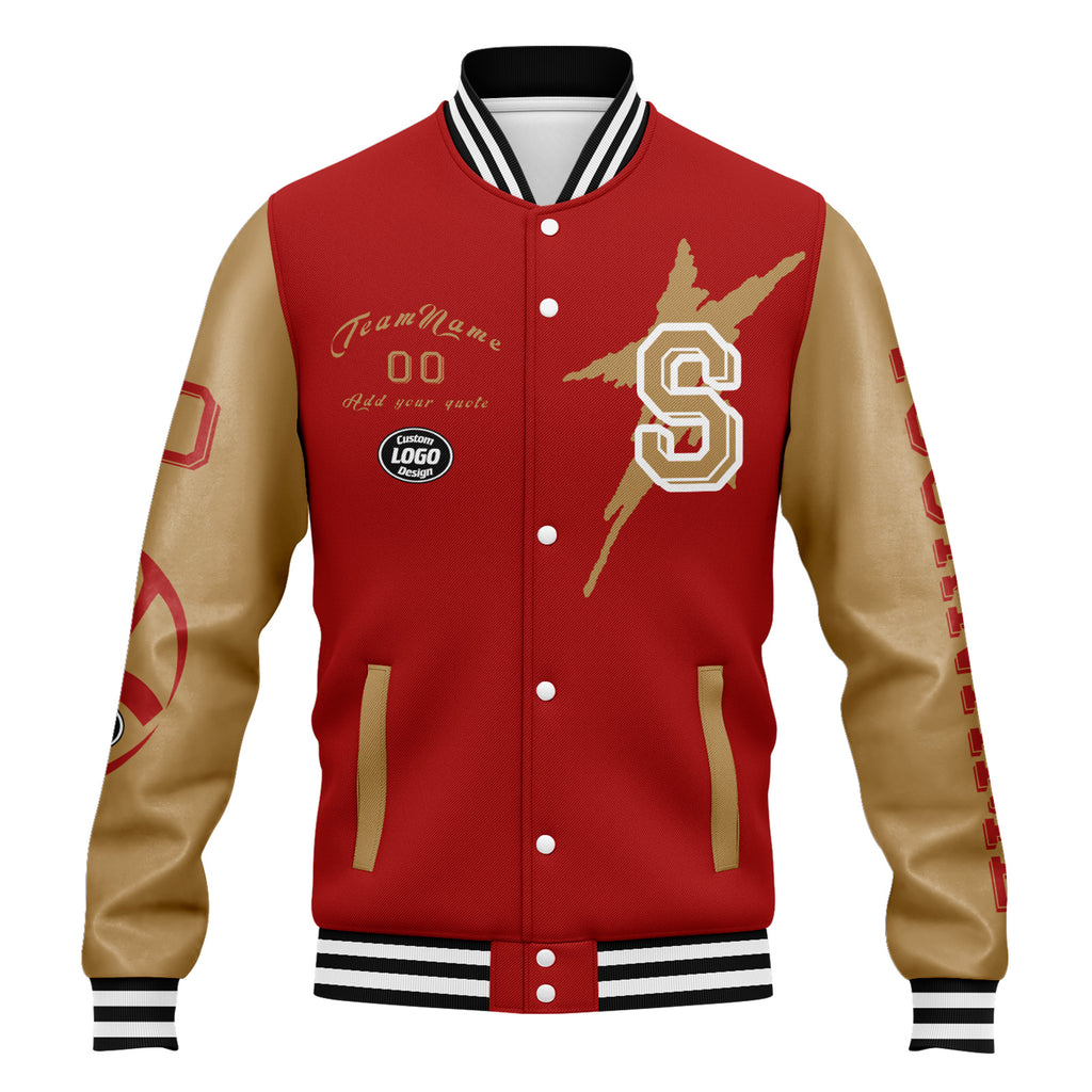 Custom Red Yellow San Francisco Jacket and Sports Shoes Combo Offer Personalized Combo ZH-D020294-25