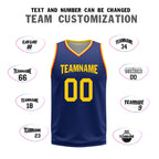 Custom Navy Blue Red Gold Golden State City Edition Personalized Reversible Basketball Set Sports Basketball Jersey BBJ01R-D0610-10