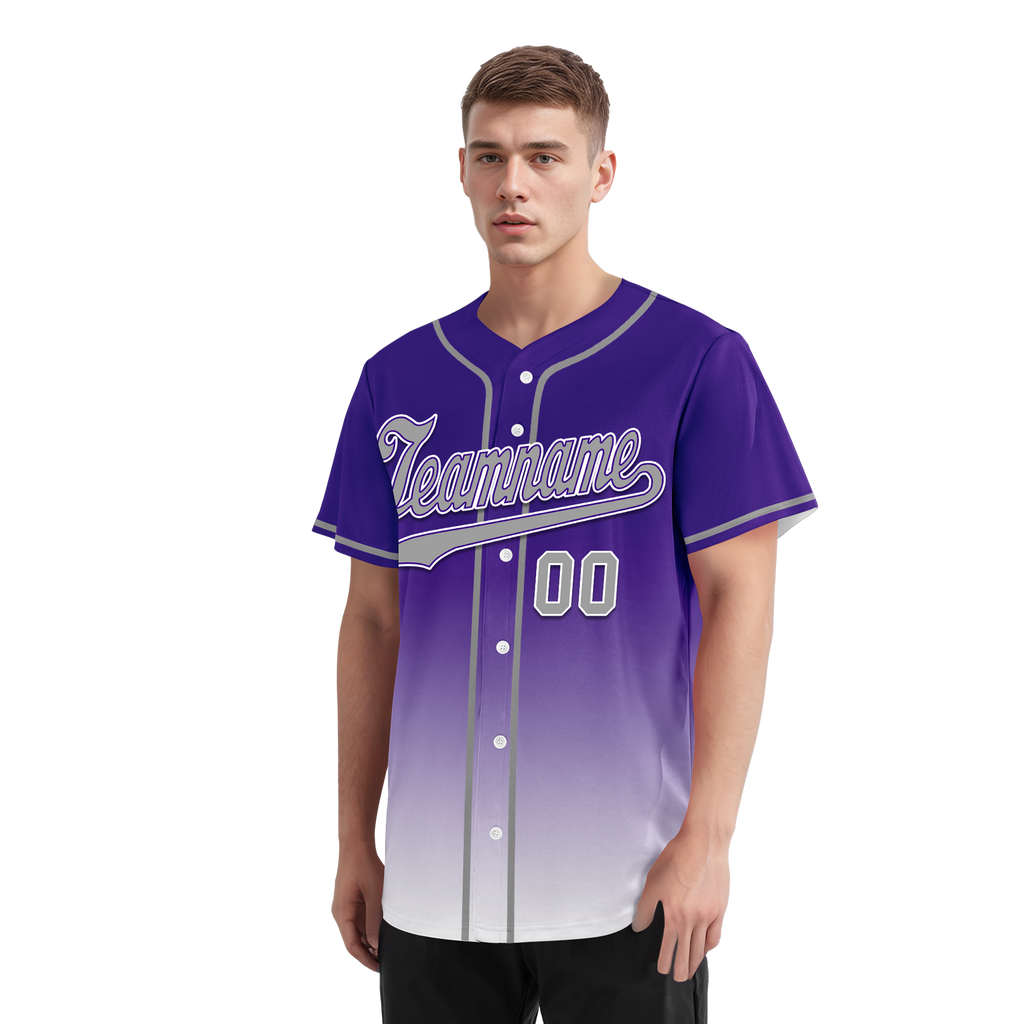 Custom Purple White Fade Fashion Personalized Authentic Baseball Jersey BSBJ01-D0a70eb