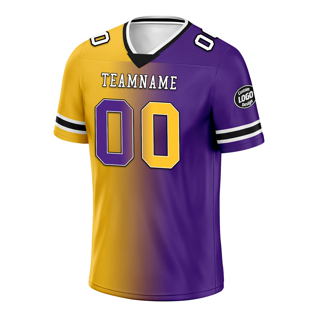 Custom Purple Yellow Minnesota Personalized Authentic Football Jersey FBJ02-D028017-9