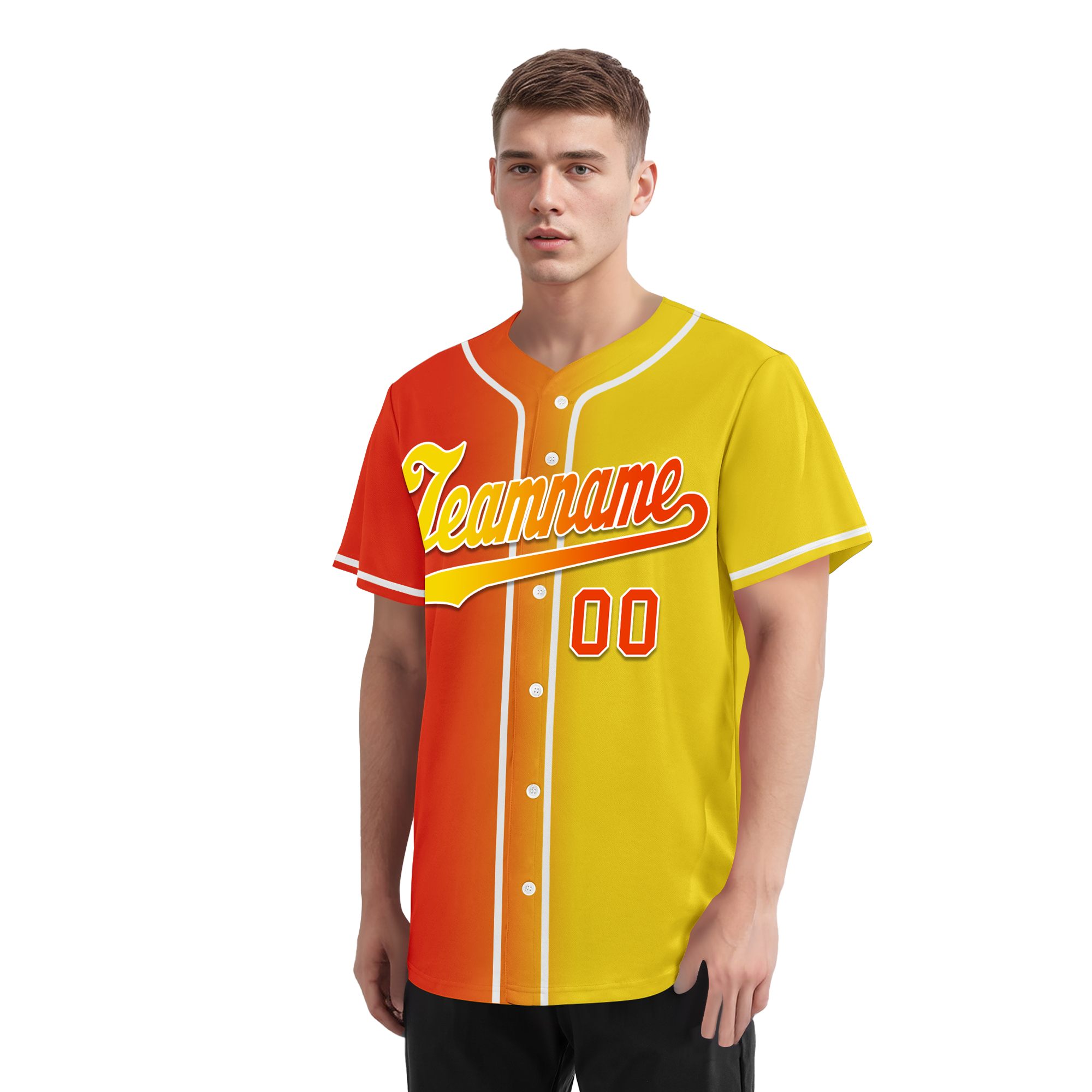 Custom Orange Yellow Gradient Fashion Personalized Authentic Baseball Jersey BSBJ01-D0a707e