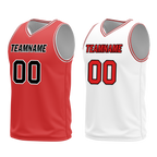 Custom Red White Classic Style Reversible Basketball Uniform Personalized Ordinary BBJR-D017005