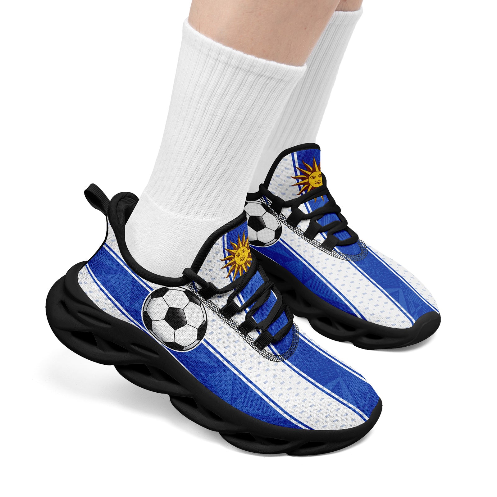 Custom Uruguay 2026 World Cup Sneakers DIY Country Flag Running Shoes Lightweight Sport Shoes Gift for Football Fans Personalized Team Name and Logo FN003-F009072-3