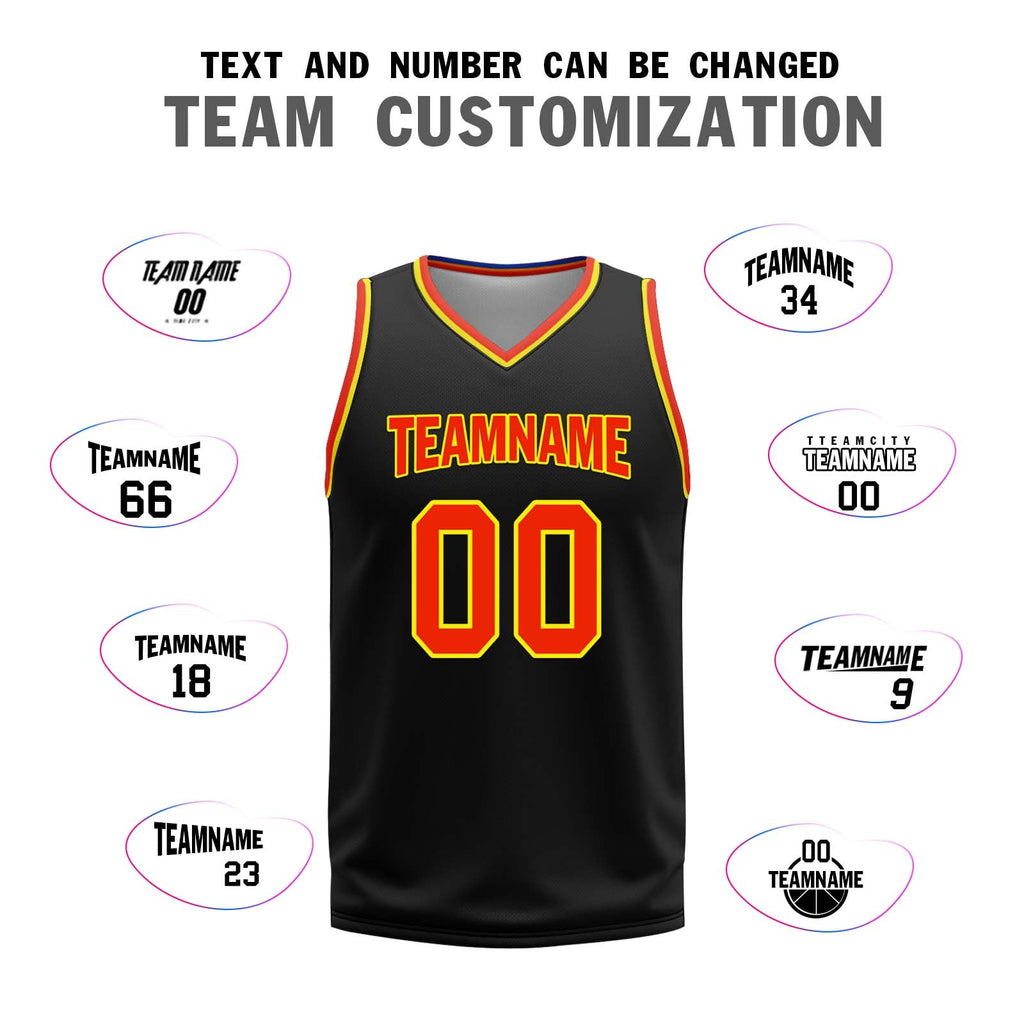 Custom Black Blue Orange White Oklahoma City City Edition Personalized Reversible Basketball Set Sports Basketball Jersey BBJ01R-D0610-21-COOLMAX
