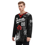 Custom Black Red Gothic Personalized Hockey Jersey HCKJ01-E0601-04