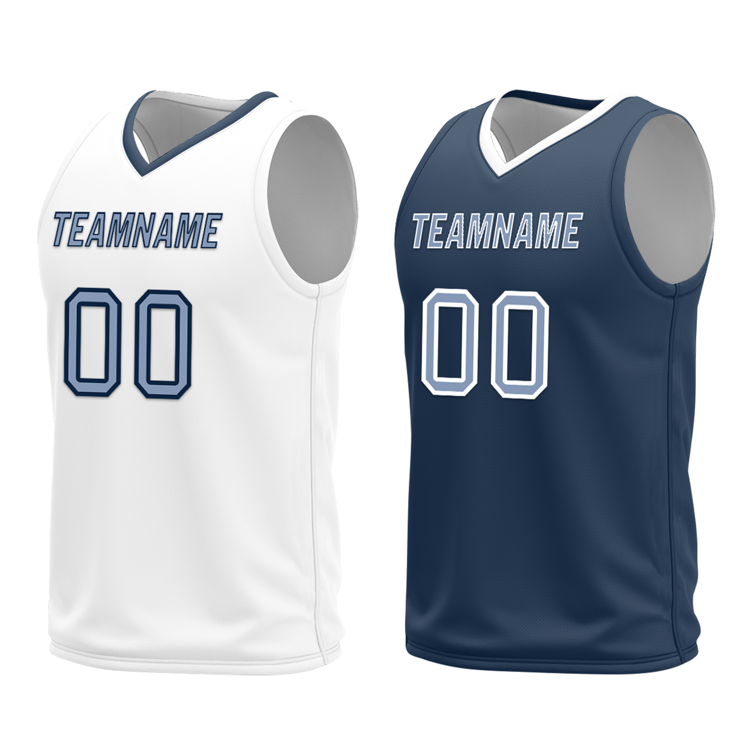 Custom White Blue Classic Style Reversible Basketball Uniform Personalized Ordinary BBJR-D017043