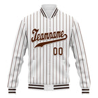 Custom Auburn White Stripe Fashion Jacket Bomber Full-Snap Varsity Letterman Personalized Jacket FZ005-D020219-24