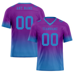 Custom Blue Purple Fade Fashion Personalized Authentic Football Jersey FBJ02-D06108