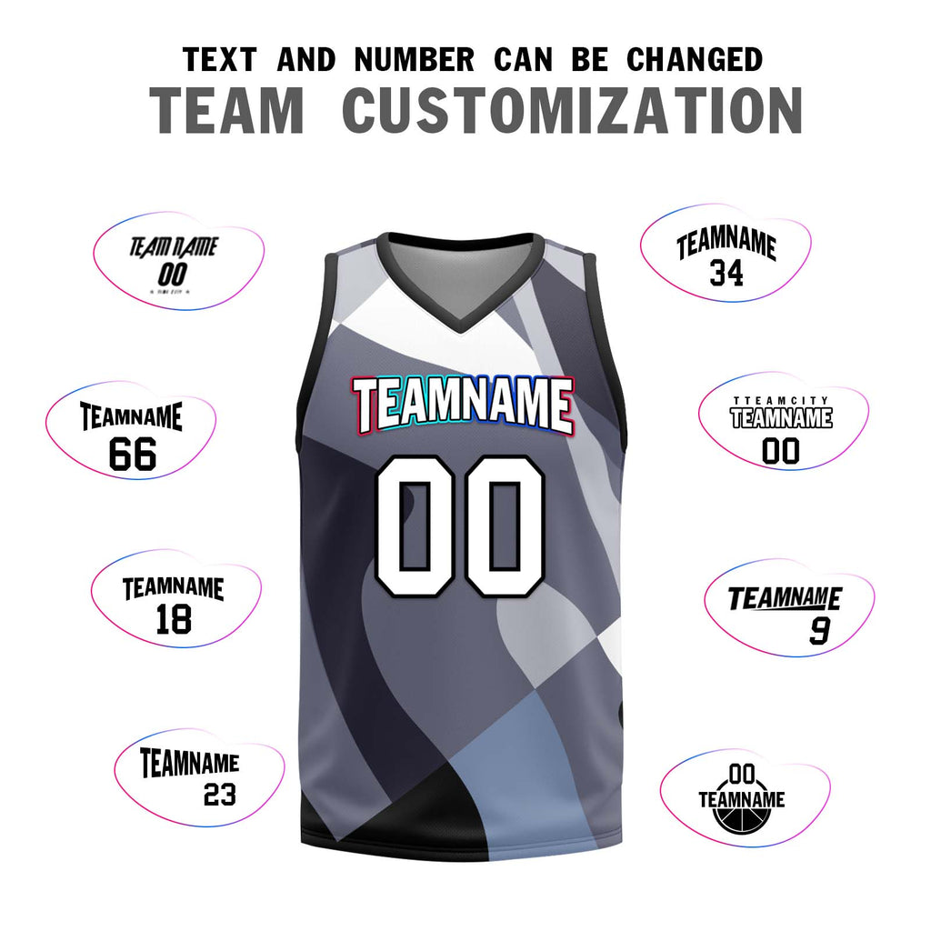 Custom Camouflage Black Brooklyn City Edition Personalized Reversible Basketball Set Sports Basketball Jersey BBJ01R-D0610-3
