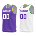 Custom Purple White Classic Style Reversible Basketball Uniform Personalized Ordinary BBJR-D017047
