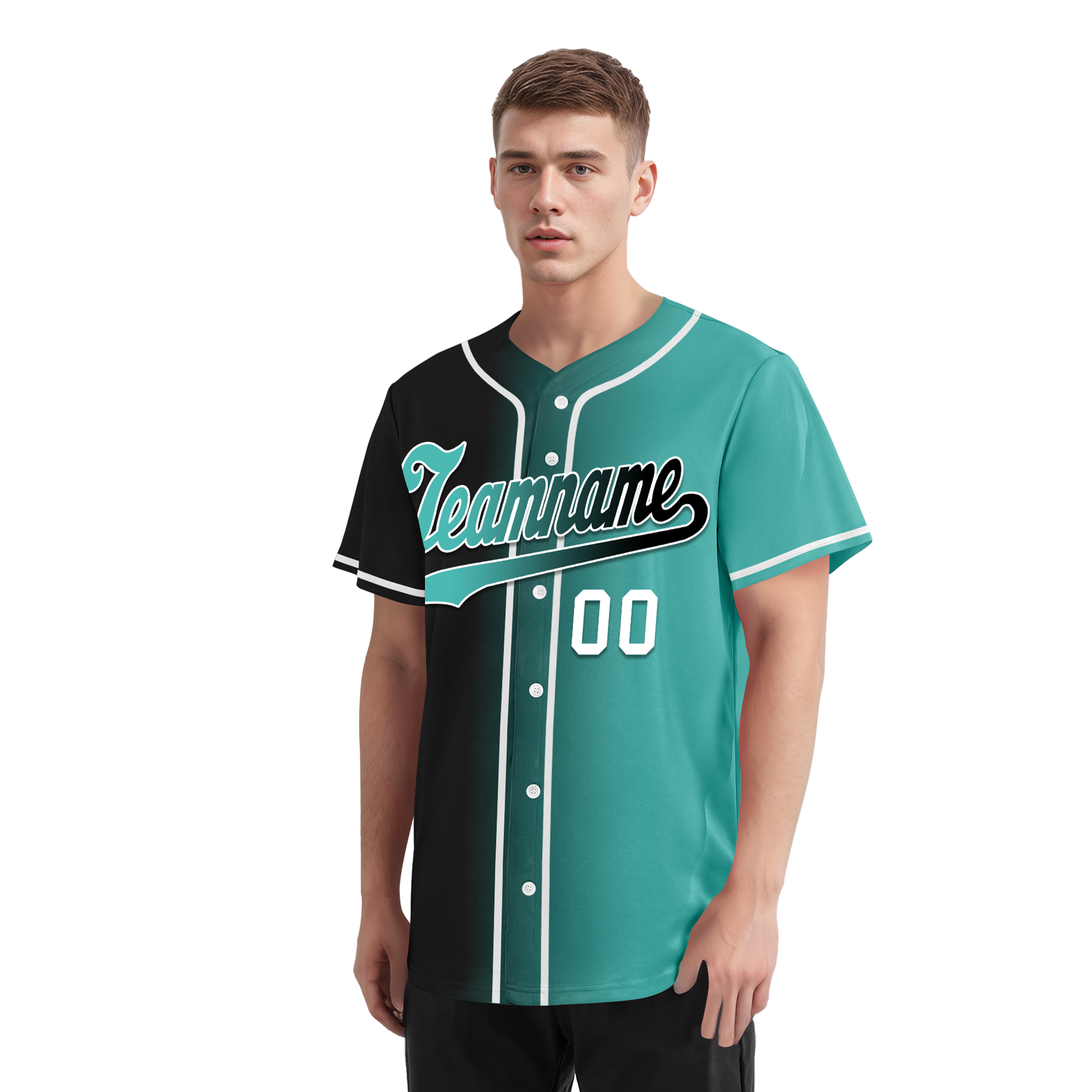 Custom Black Green Gradient Fashion Personalized Authentic Baseball Jersey BSBJ01-D0a7a0c