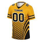Custom Yellow Black Pennsylvania Personalized Authentic Football Jersey FBJ02-D023033-30