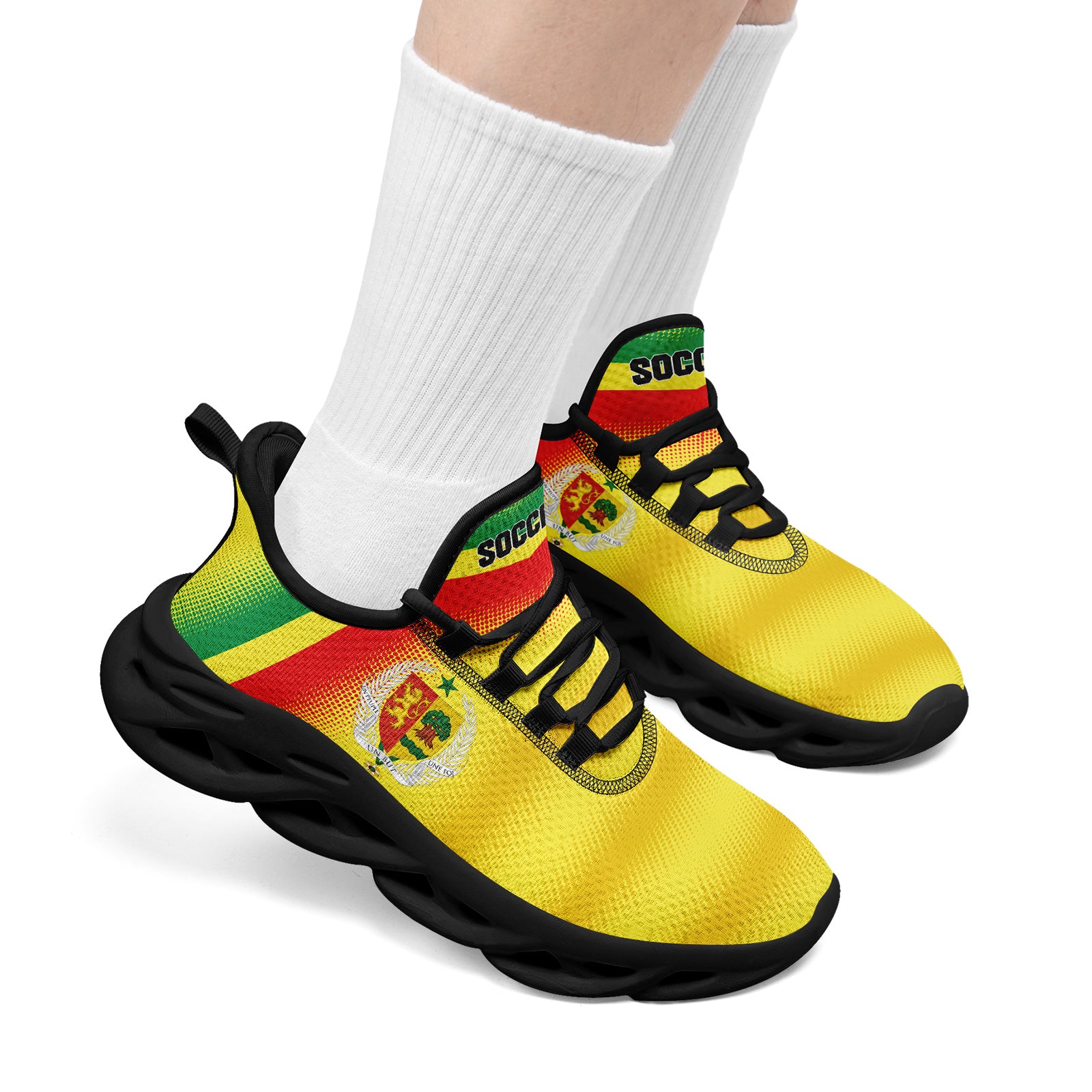 Custom Senegal 2026 World Cup Sneakers DIY Country Flag Running Shoes Lightweight Sport Shoes Gift for Football Fans Personalized Team Name and Logo FN003-F009094-5