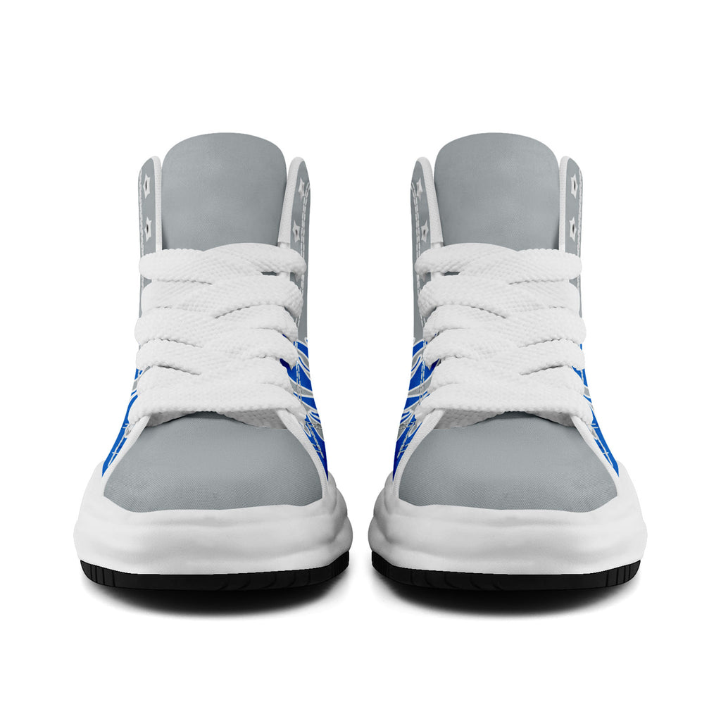 Custom Blue Gray Detroit Football Jersey and Firesoul Sports Shoes Combo Offer Personalized Combo ZH-D020273-11