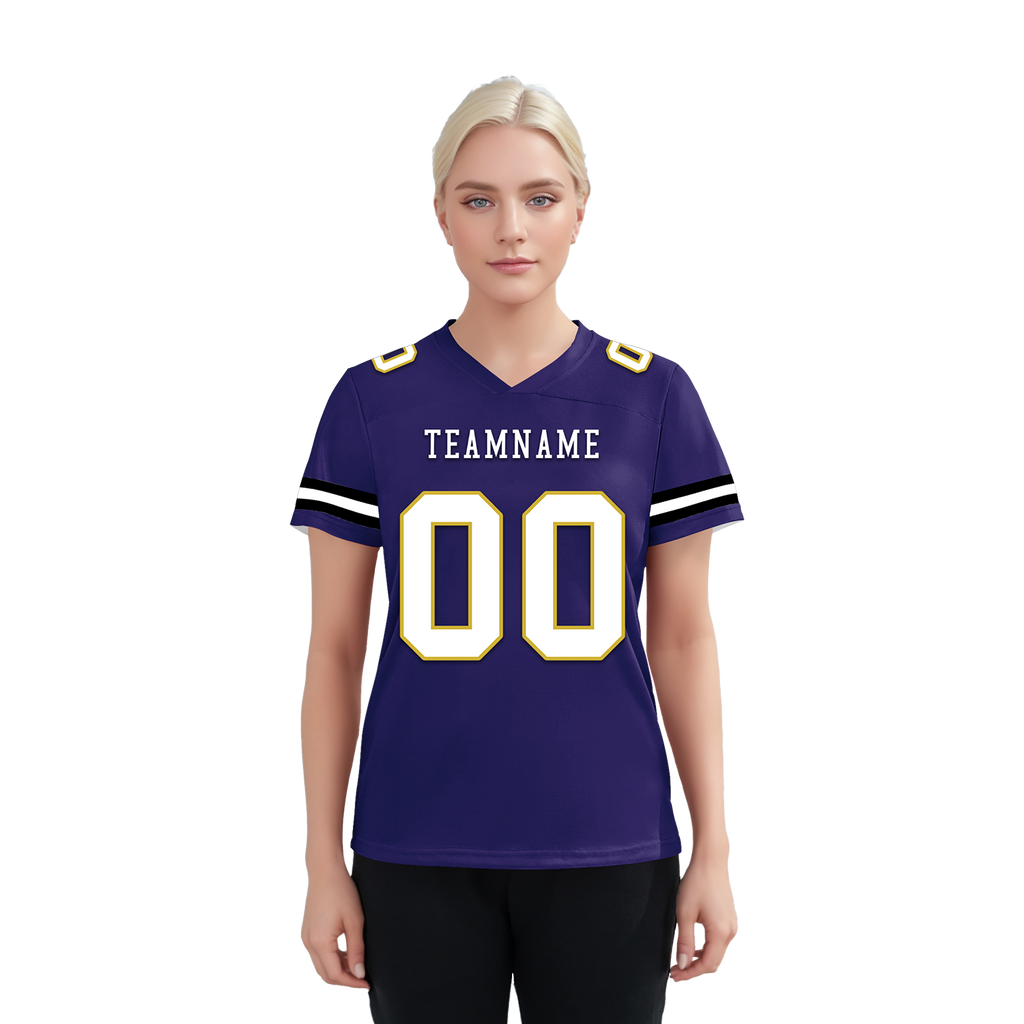Custom Purple Classic Style Personalized Authentic Football Jersey FBJ02-bd0a70cb