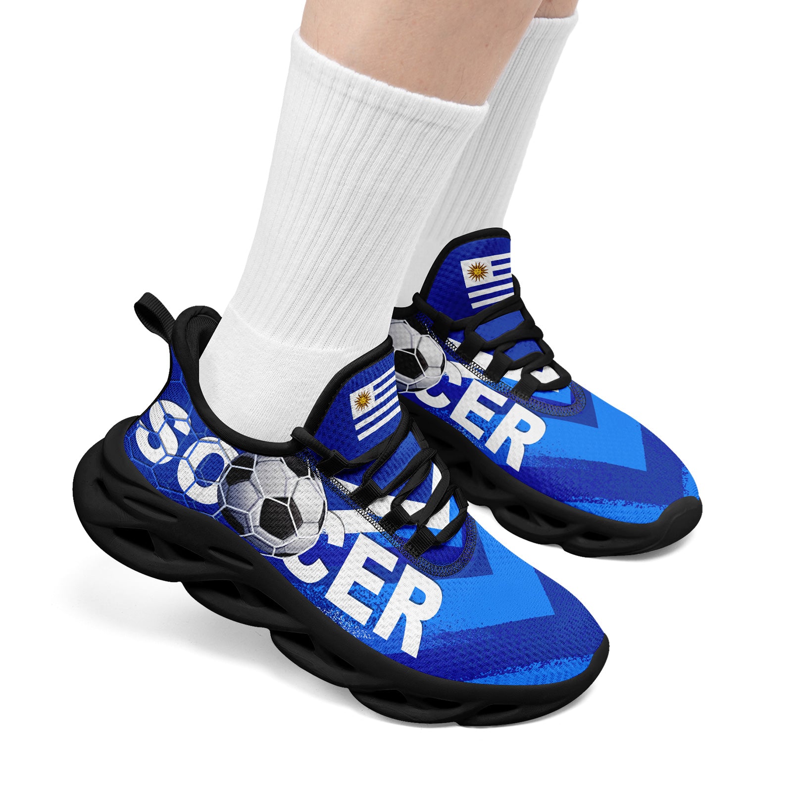 Custom Uruguay 2026 World Cup Sneakers DIY Country Flag Running Shoes Lightweight Sport Shoes Gift for Football Fans Personalized Team Name and Logo FN003-F009072-5