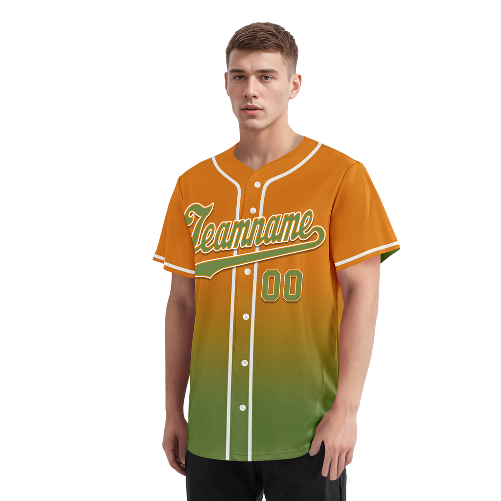 Custom Orange Green Fade Fashion Personalized Authentic Baseball Jersey BSBJ01-D0a70b9
