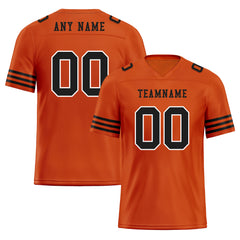 Custom Orange Black Striped Sleeves Personalized Authentic Football Jersey FBJ02-D06043