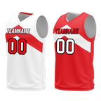 Custom White Red Classic Style Reversible Basketball Uniform Personalized Ordinary BBJR-D017026