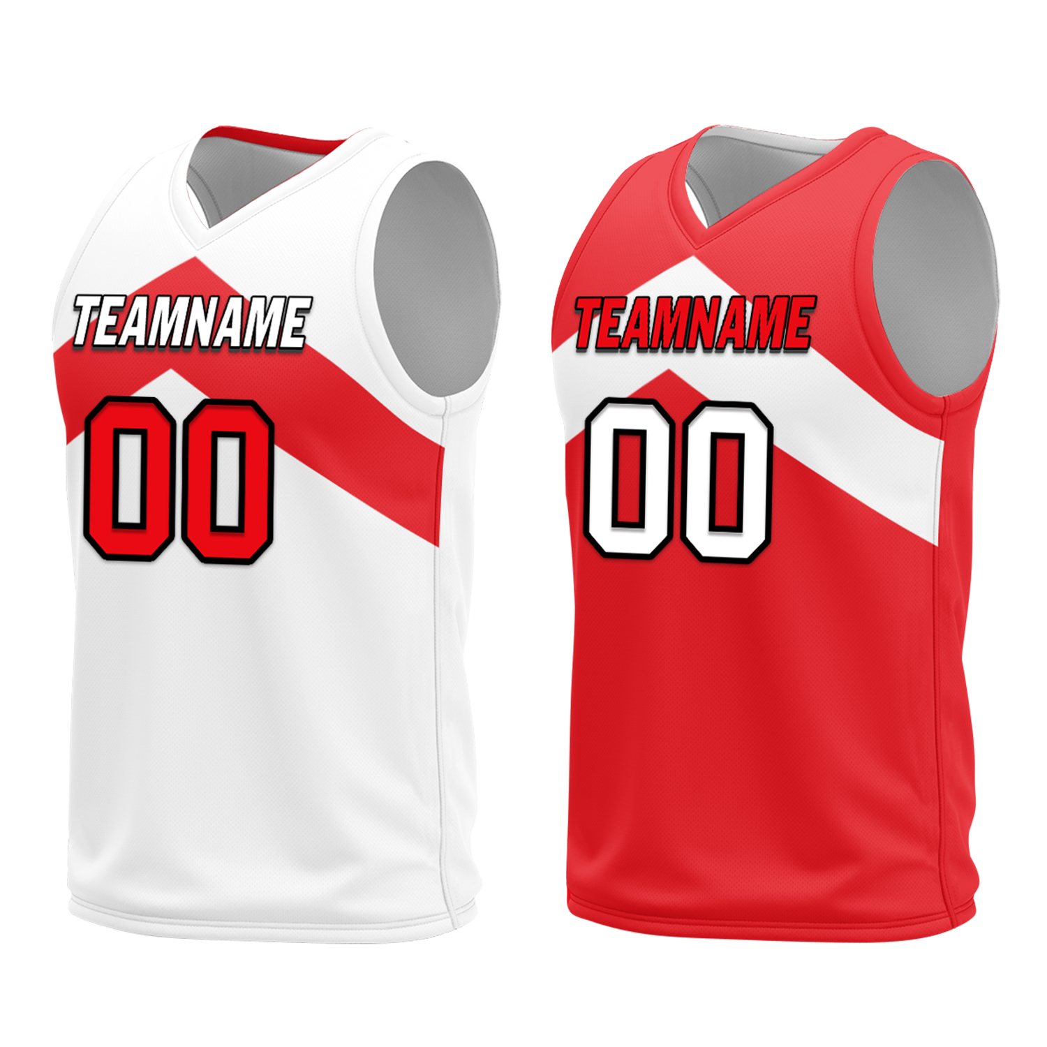 Custom White Red Classic Style Reversible Basketball Uniform Personalized Ordinary BBJR-D017026
