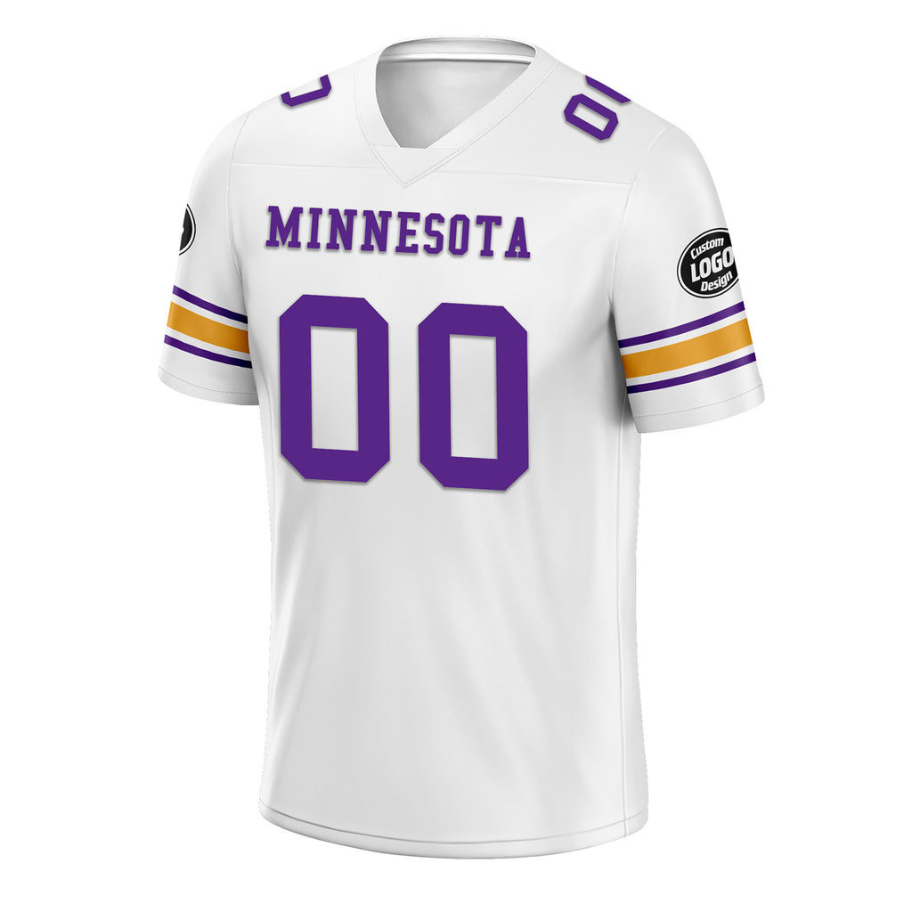 Custom White Purple Minnesota Personalized Authentic Football Jersey FBJ02-D020256-9