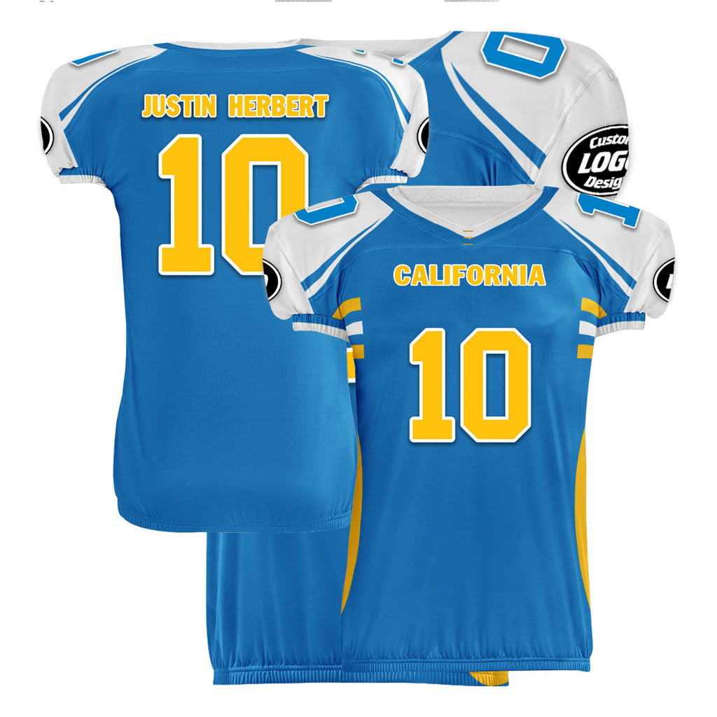 Custom Blue White California High-Performance American Football Jersey FBJ06-D023001-22
