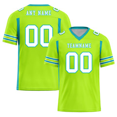 Custom Lemon Green Striped Sleeves Personalized Authentic Football Jersey FBJ02-D06054