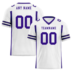 Custom White Purple Striped Sleeves Personalized Authentic Football Jersey FBJ02-D06059