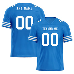 Custom Blue White Striped Sleeves Personalized Authentic Football Jersey FBJ02-D06038