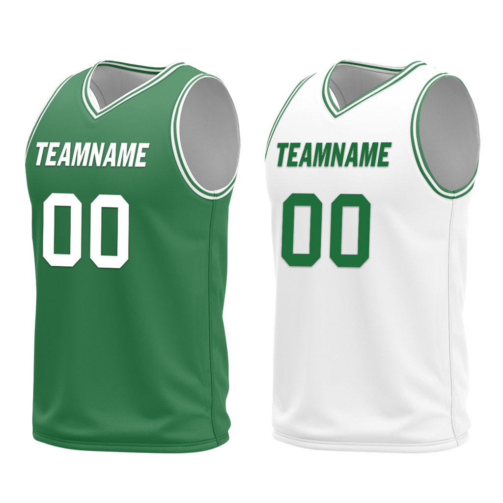 Custom Green White Classic Style Reversible Basketball Uniform Personalized Ordinary BBJR-D017001