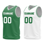 Custom Green White Classic Style Reversible Basketball Uniform Personalized Ordinary BBJR-D017001