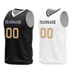 Custom Black White Classic Style Reversible Basketball Uniform Personalized COOLMAX BBJR-D017044