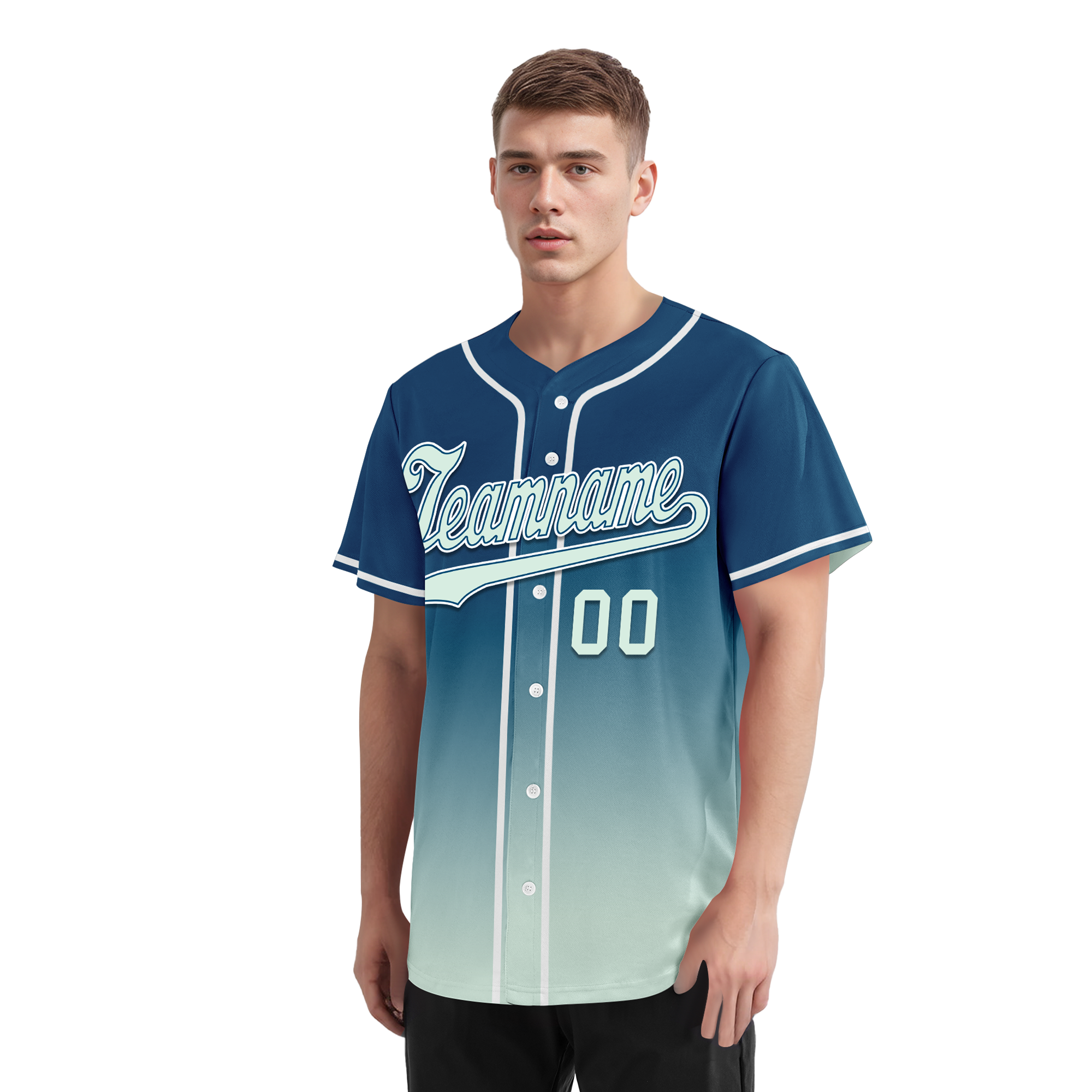 Custom Blue Fade Fashion Personalized Authentic Baseball Jersey BSBJ01-D0a70f9