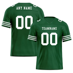 Custom Green White Striped Sleeves Personalized Authentic Football Jersey FBJ02-D06036