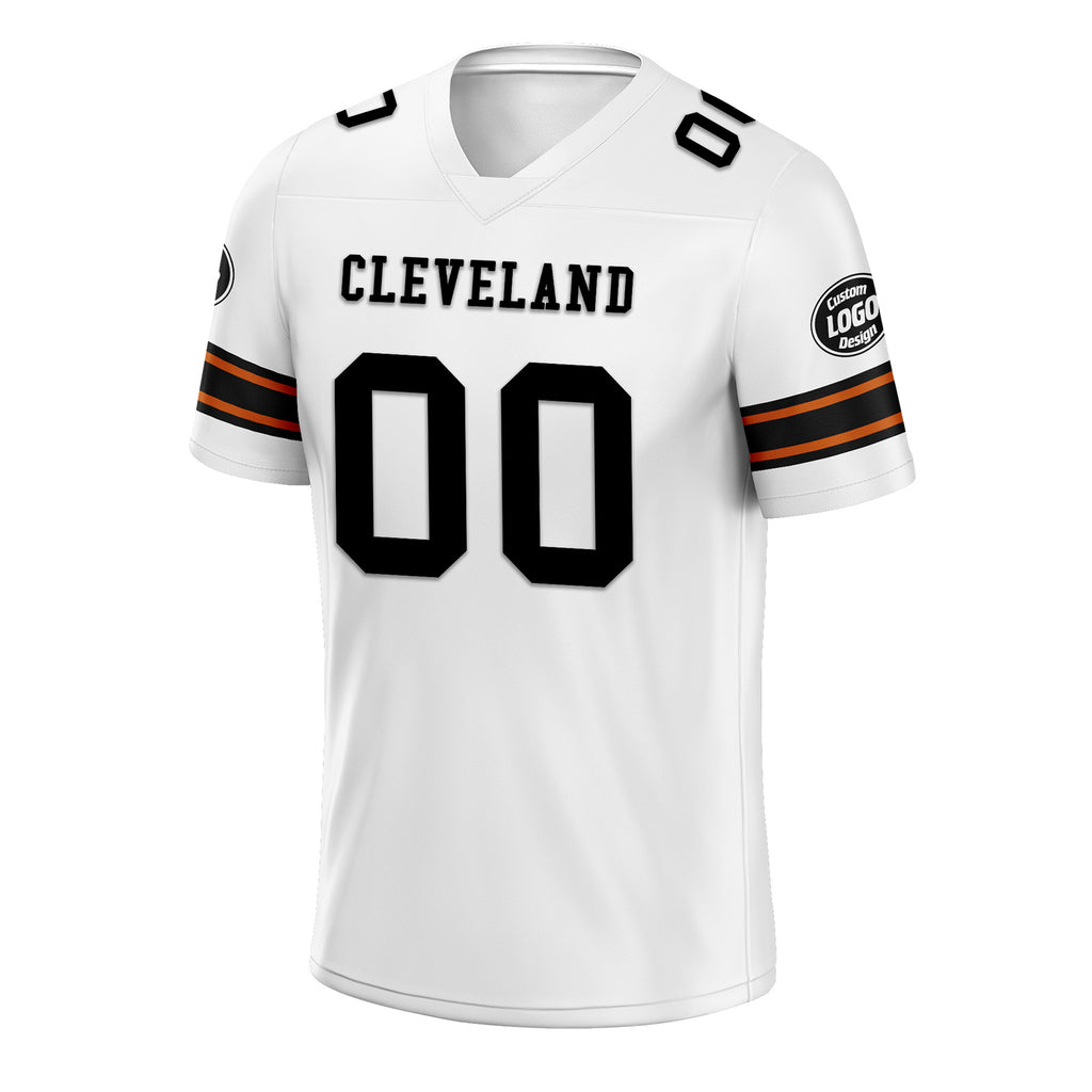 Custom White Cleveland Personalized Authentic Football Jersey FBJ02-D020256-29