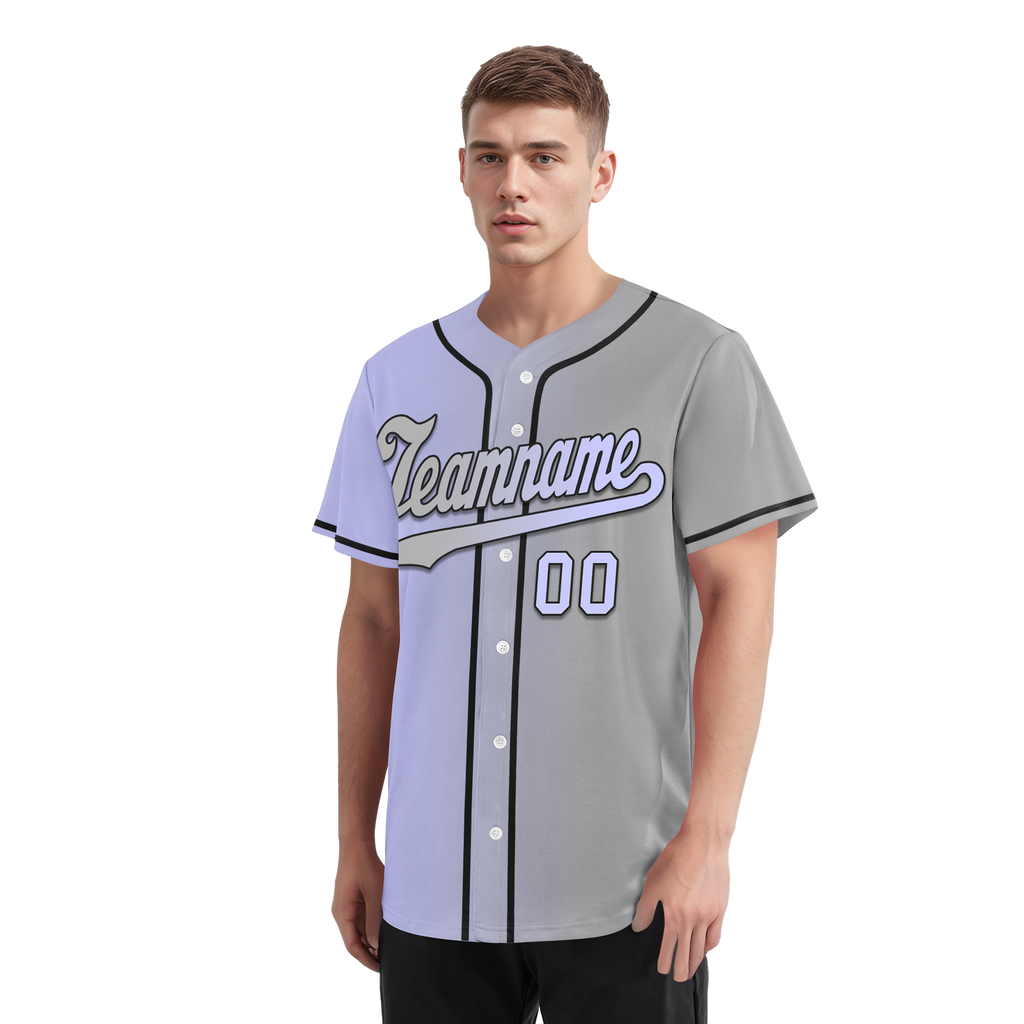 Custom Purple Grey Gradient Fashion Personalized Authentic Baseball Jersey BSBJ01-D0a7a0f